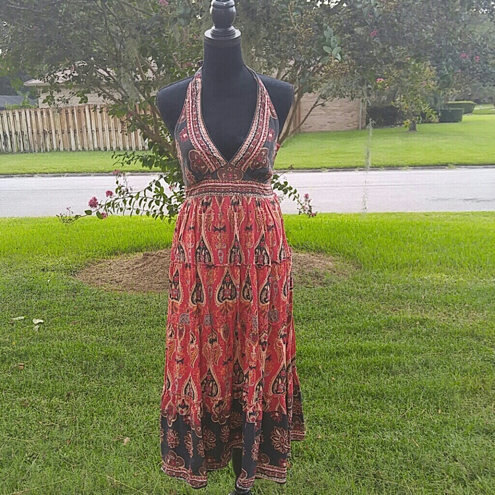 Red tribal print sundress
